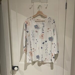 Floral V-Neck Women's Top